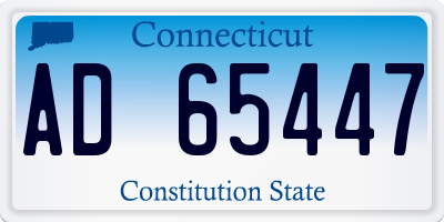 CT license plate AD65447