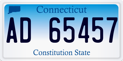 CT license plate AD65457