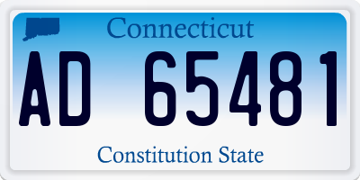 CT license plate AD65481