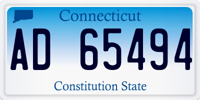 CT license plate AD65494
