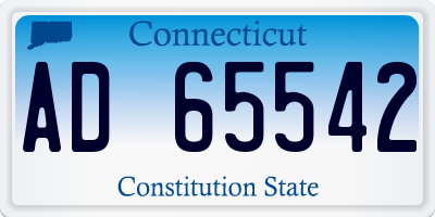 CT license plate AD65542