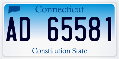 CT license plate AD65581