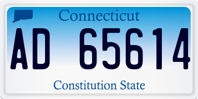 CT license plate AD65614