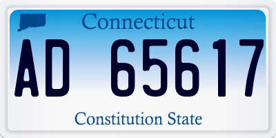 CT license plate AD65617