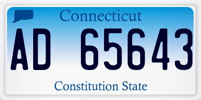 CT license plate AD65643