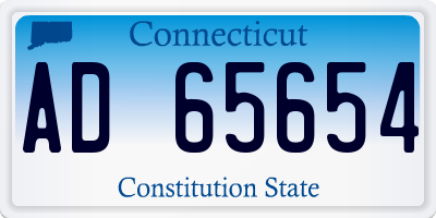 CT license plate AD65654
