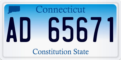 CT license plate AD65671