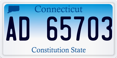 CT license plate AD65703