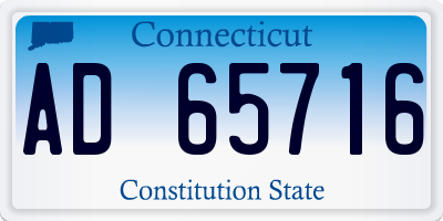 CT license plate AD65716