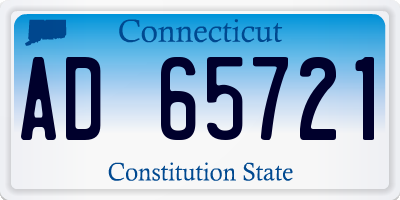 CT license plate AD65721