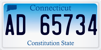 CT license plate AD65734