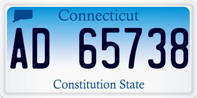 CT license plate AD65738
