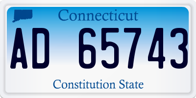 CT license plate AD65743