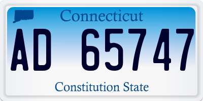 CT license plate AD65747