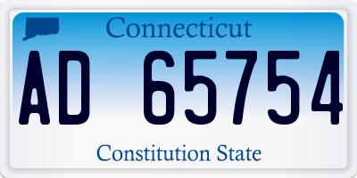 CT license plate AD65754