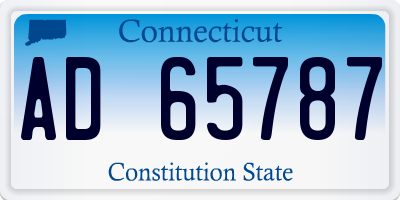 CT license plate AD65787