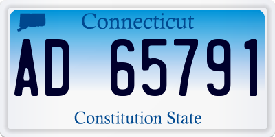 CT license plate AD65791