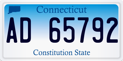 CT license plate AD65792