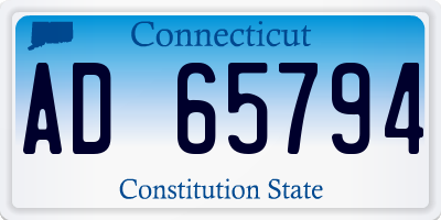 CT license plate AD65794