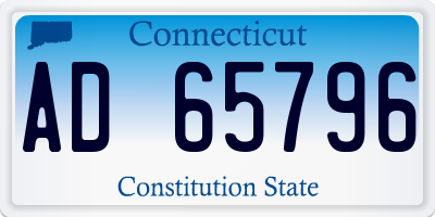 CT license plate AD65796