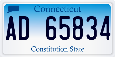 CT license plate AD65834