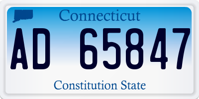 CT license plate AD65847
