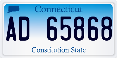 CT license plate AD65868