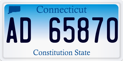 CT license plate AD65870