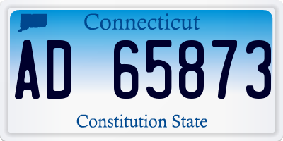 CT license plate AD65873