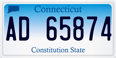CT license plate AD65874