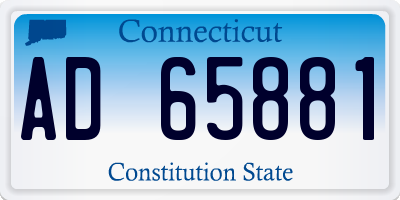 CT license plate AD65881