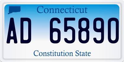 CT license plate AD65890