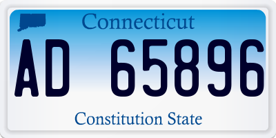 CT license plate AD65896