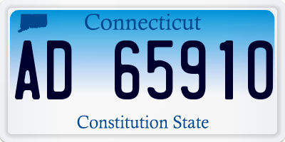 CT license plate AD65910