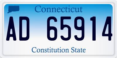 CT license plate AD65914