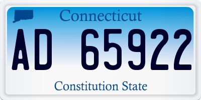 CT license plate AD65922