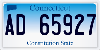 CT license plate AD65927
