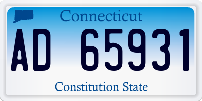 CT license plate AD65931