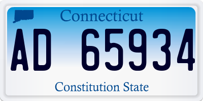 CT license plate AD65934