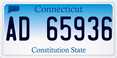 CT license plate AD65936