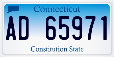 CT license plate AD65971