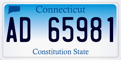 CT license plate AD65981
