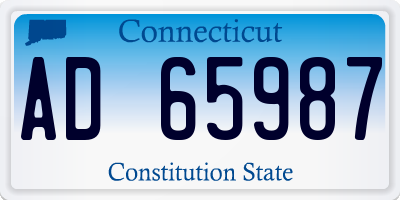 CT license plate AD65987