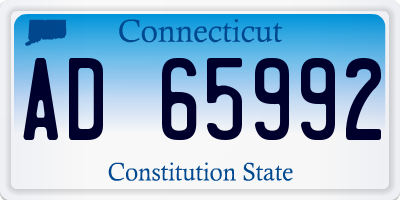 CT license plate AD65992