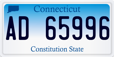 CT license plate AD65996