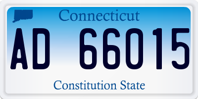 CT license plate AD66015