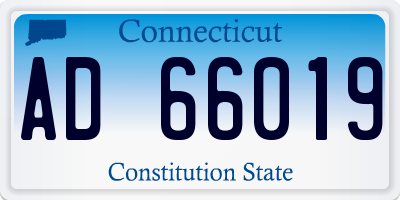 CT license plate AD66019