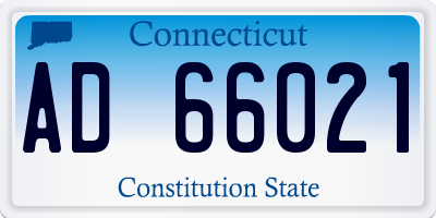 CT license plate AD66021