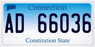 CT license plate AD66036