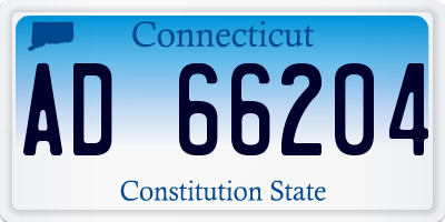 CT license plate AD66204